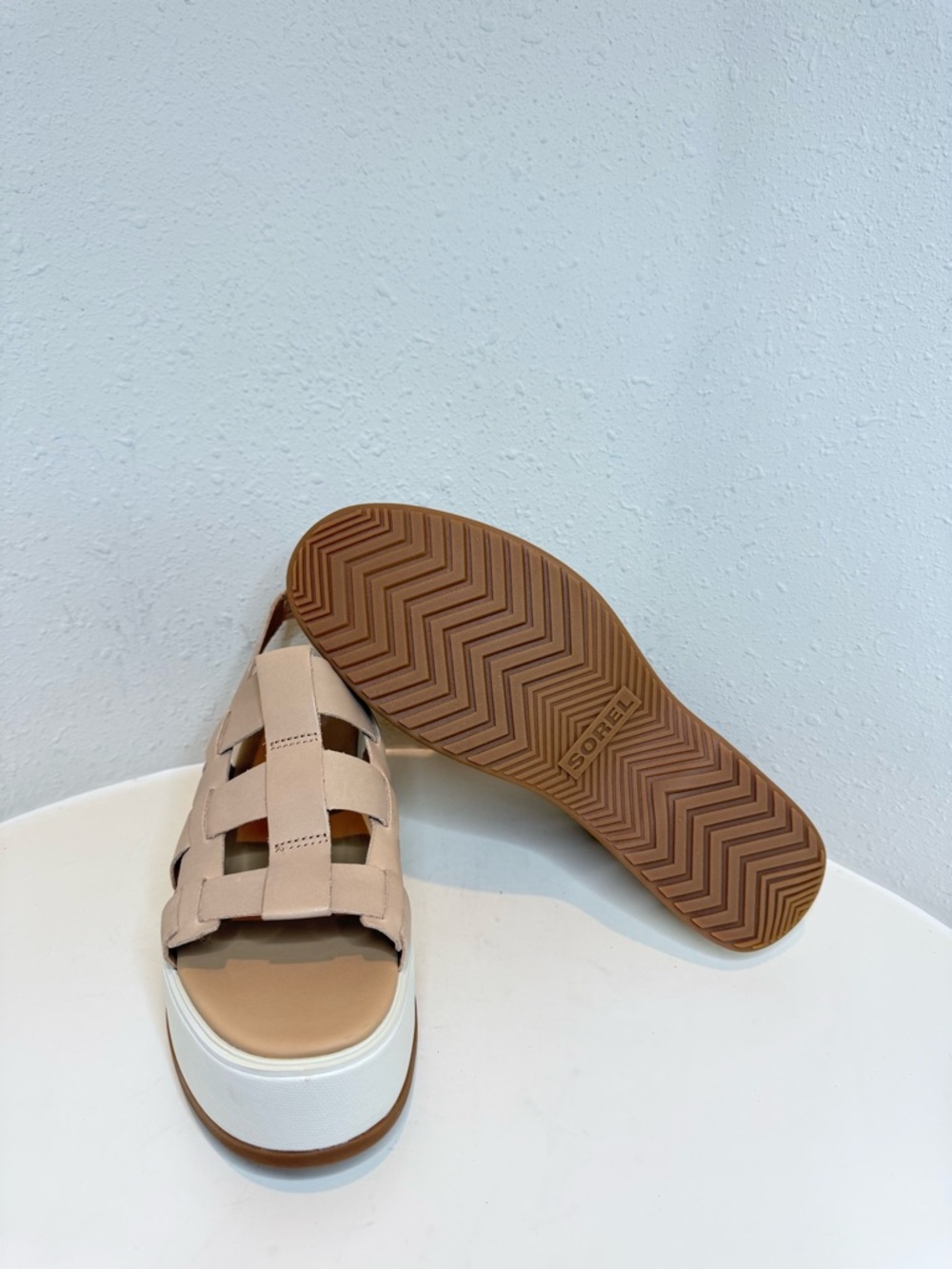 Sorel Dayspring Slingback Beige Platform  Leather Sandal Size 10.5 NIB - Picture 15 of 16